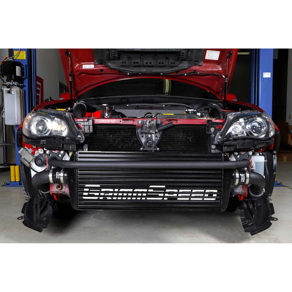 Grimmspeed Front Mount Intercooler Kit Black Coated Black Piping