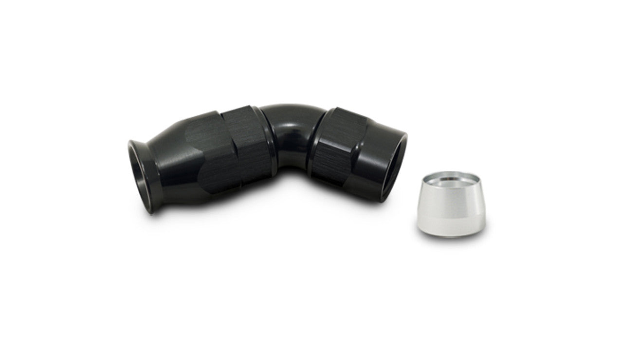 Aluminum 45 deg One Piece Hose End for PTFE lined hose; Size: -4AN