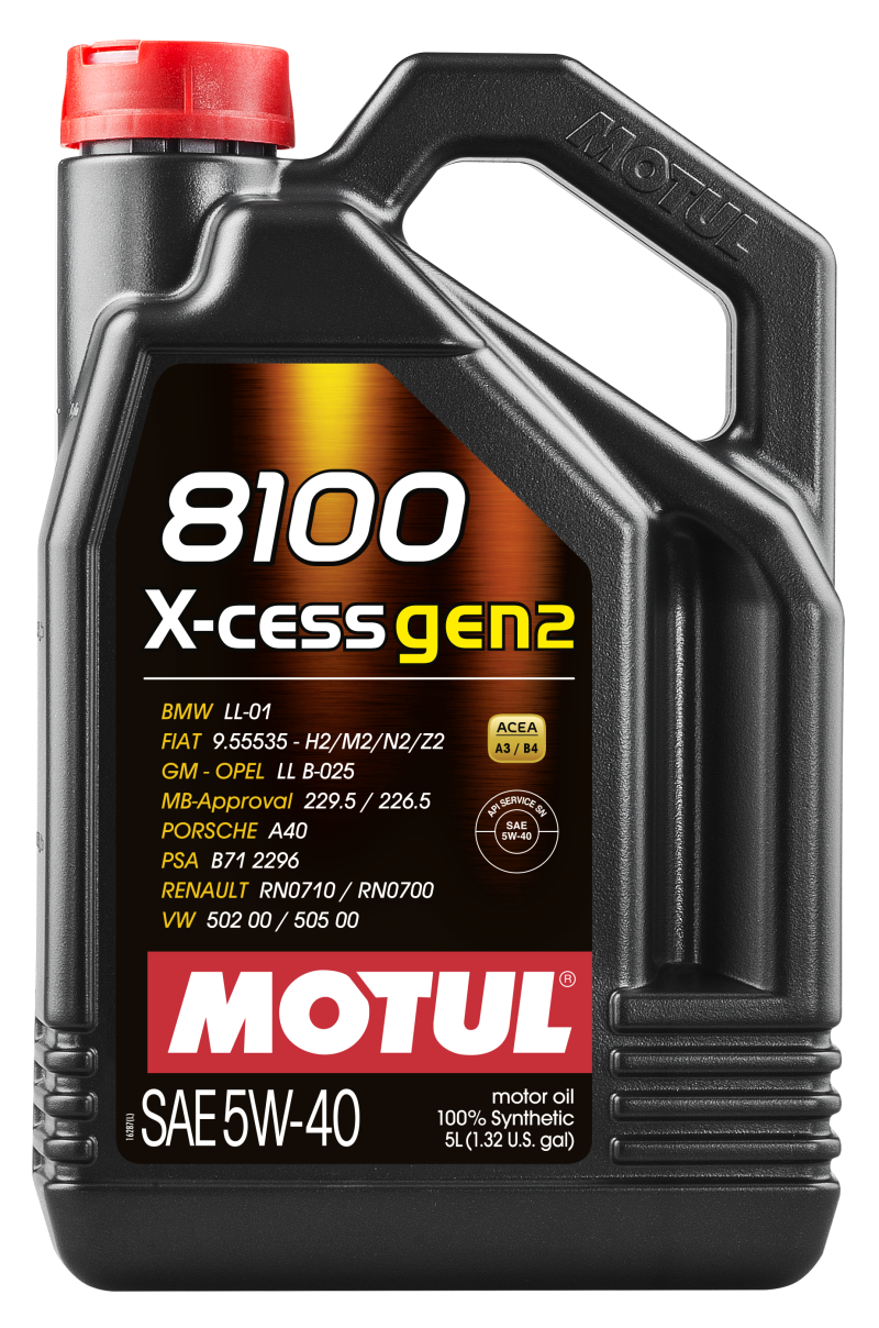 Motul 8100 X-CESS GEN2 Synthetic 5W-40 Motor Oil, 5 Liter