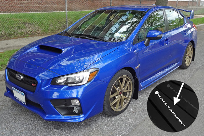 Rally Armor Mud Flaps Subaru Subaru STI & WRX Sedan 2015-21 (Black/Blue Logo)