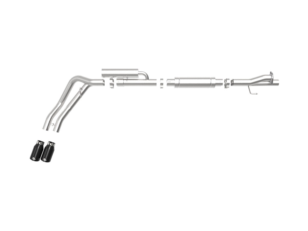 aFe Rebel Series 3 IN 409 Stainless Steel Cat-Back Exhaust System w/Black Tip Fo