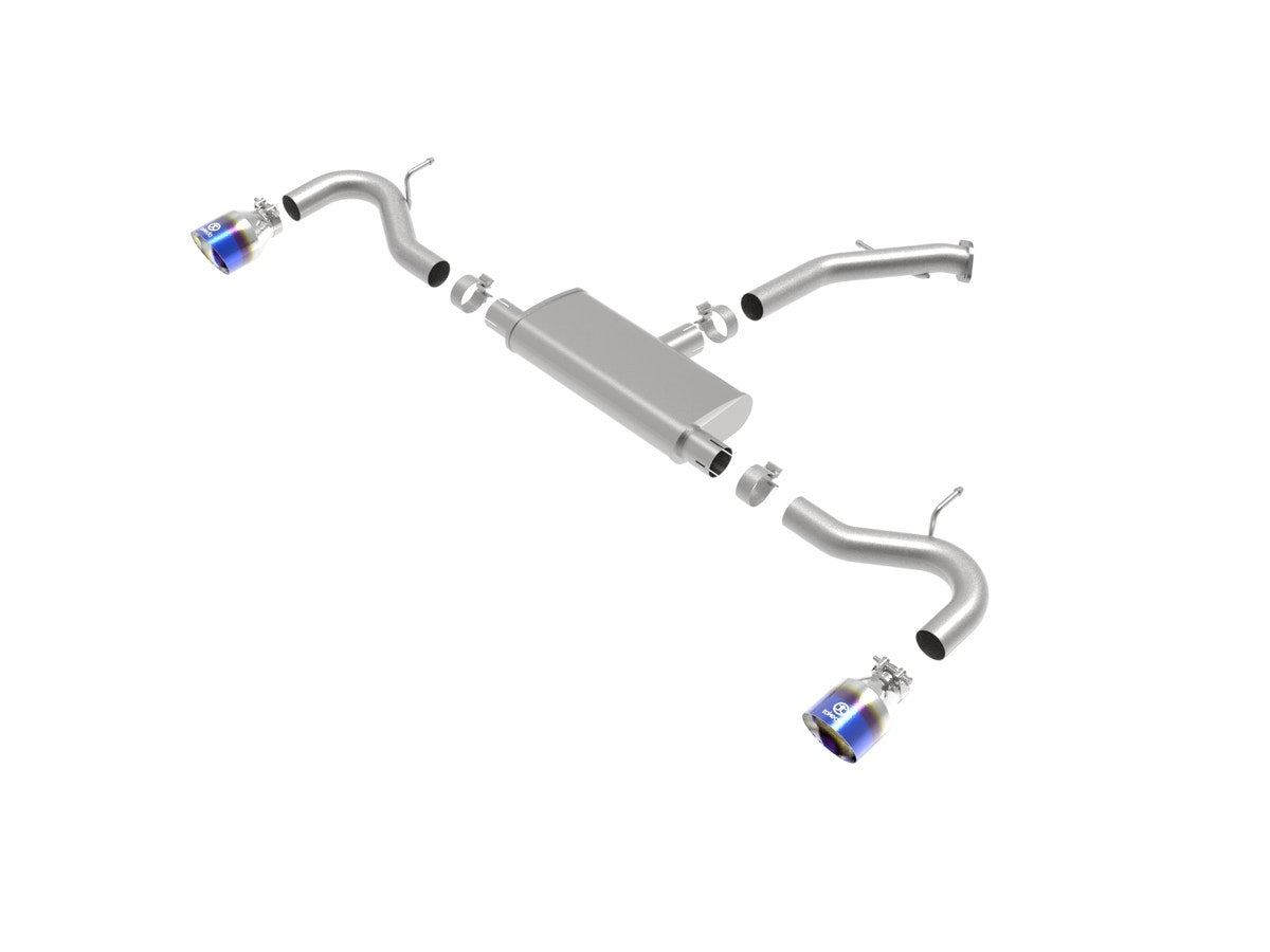 aFe Takeda 2-1/2 IN 409 Stainless Steel Axle-Back Exhaust w/ Blue Flame Tips Hyu