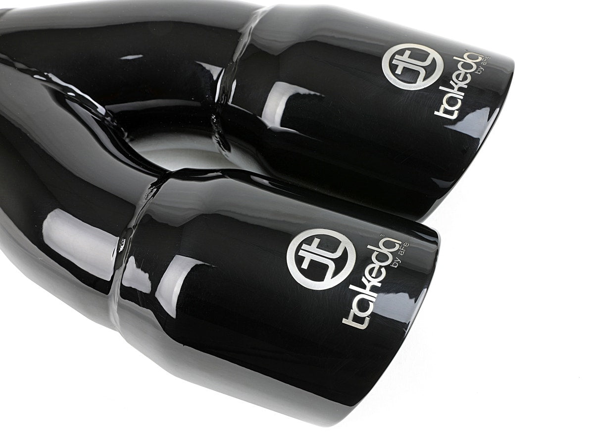 aFe MACH Force-Xp 304 Stainless Steel Clamp-on Exhaust Tip Black 2-1/2 IN Inlet