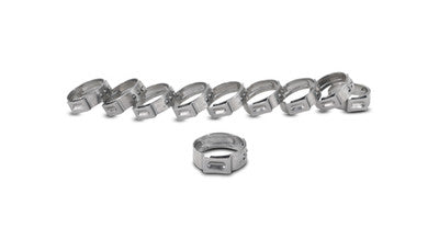 One Ear Stepless Pinch Clamps, 6.0-7.0mm clamping range (Pack of 10) Stainless S