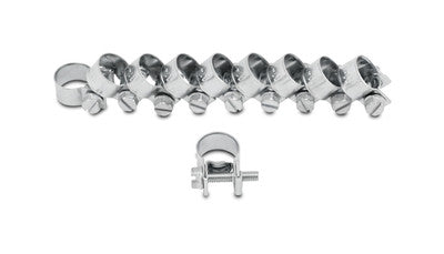 Fuel Injector Style Mini Hose Clamps, 8-10mm clamping range (Pack of 2) Zinc Pl