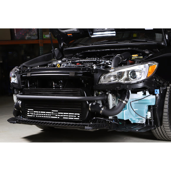 Grimmspeed Front Mount Intercooler Kit Black Coated Inc. Black Piping For Subaru