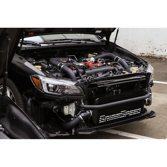 Grimmspeed Front Mount Intercooler Kit Black Coated Red Piping For Subaru 15-21