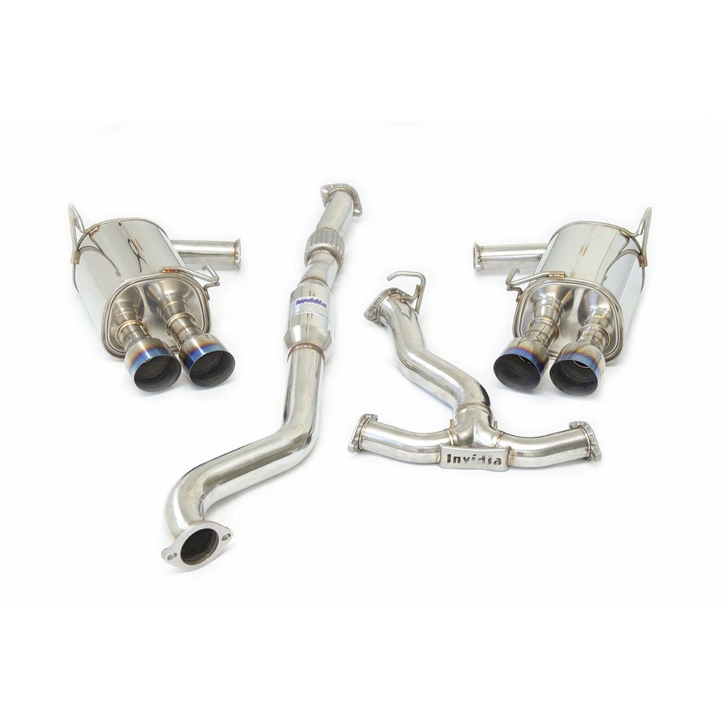 Invidia CATBACK WRX Q300 SINGLE LAYER TITANIUM BURNT QUAD TIP 22-UP 76MM 101MM