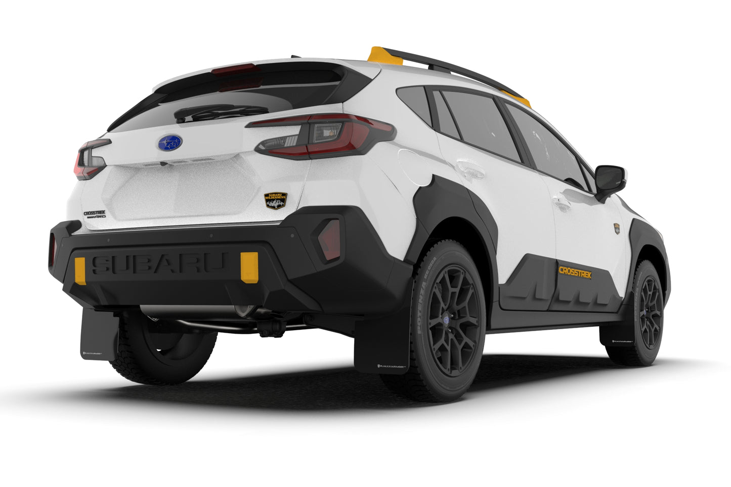 Rally Armor Mud Flaps Subaru Crosstrek Wilderness 2024 (Black/Wild Orange Logo)
