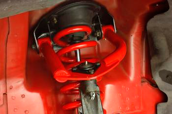 BMR Lowering spring kit, set of 4, 1.25" drop Red