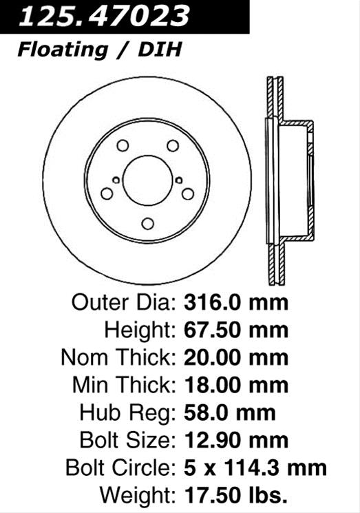 Premium High-Carbon Rotor 2005-2007 Subaru Impreza WRX Sti