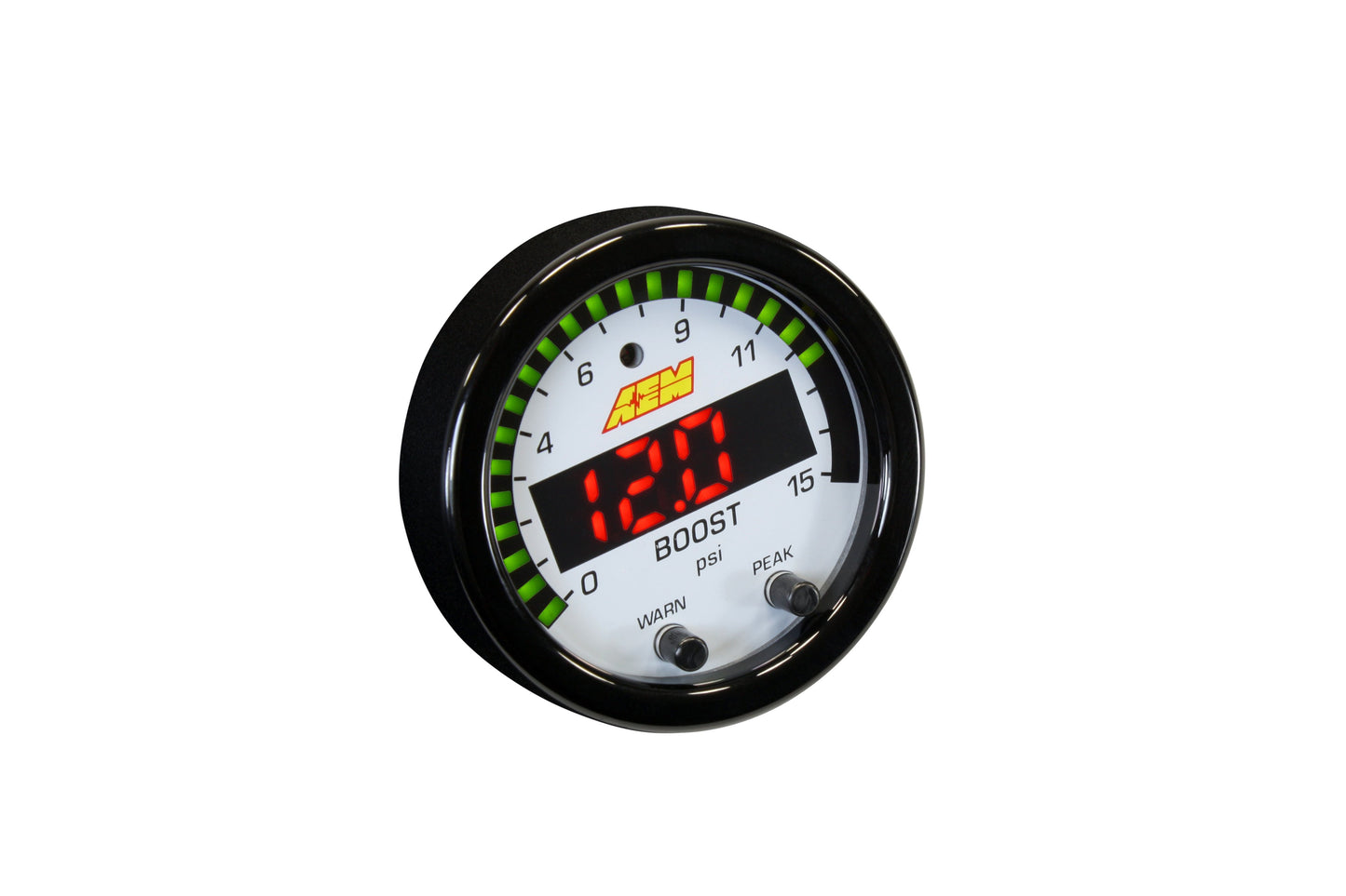 X-Series Pressure Gauge 015psi. Black Bezel & Black Boost/Fuel Faceplate
