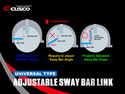 CUSCO FRONT ADJ. SWAYBAR LINK EXTEND. 275MM - GR COROLLA/GR86/BRZ