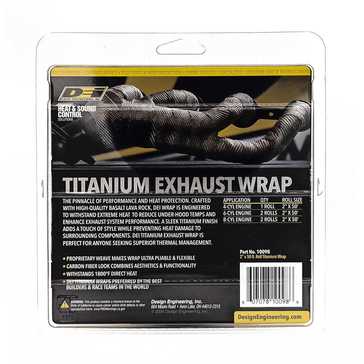 Exhaust Wrap 2 x 50ft - Titanium