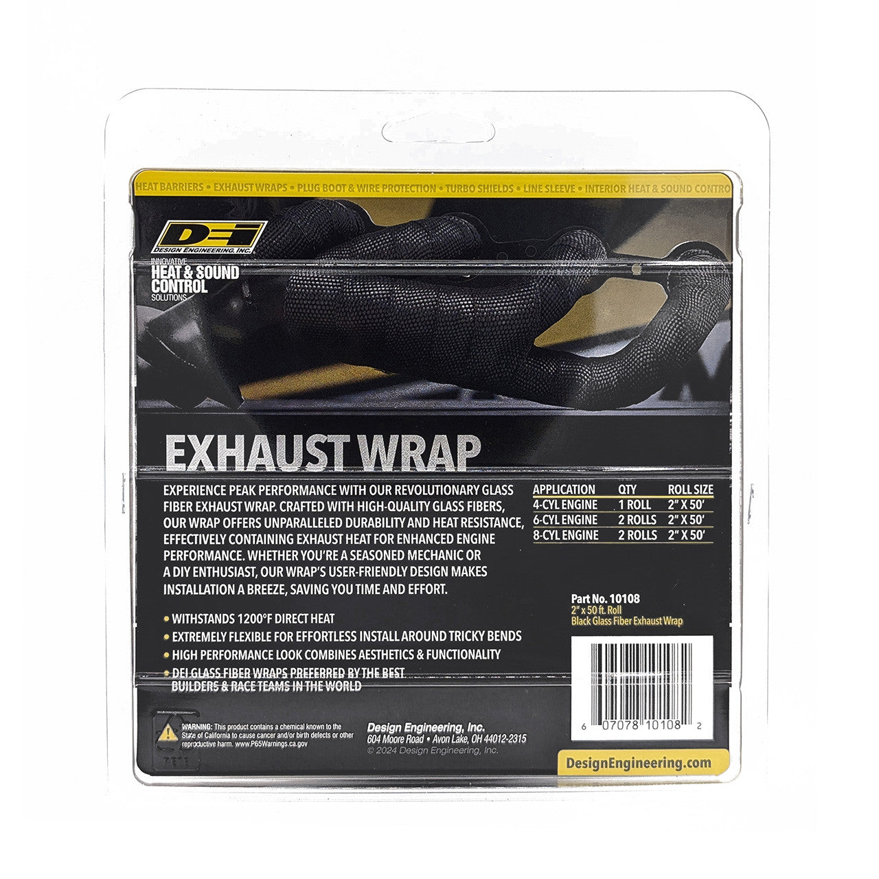 Exhaust Wrap 2 x 50ft - Black