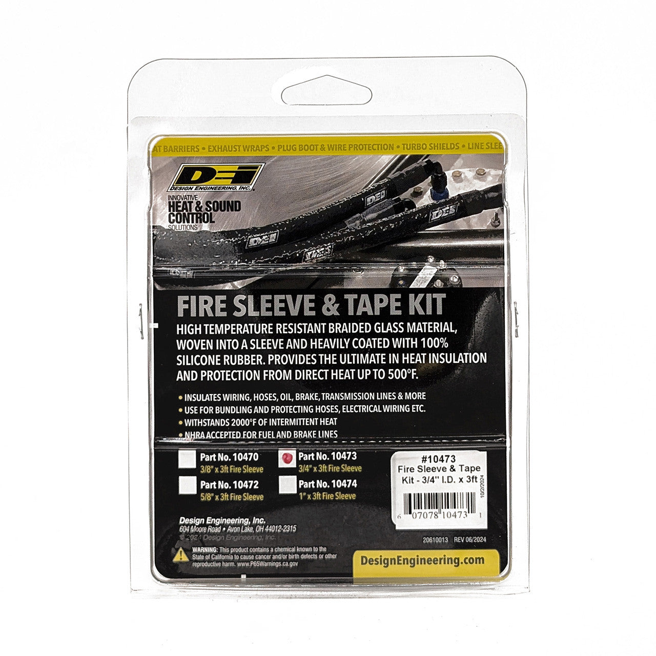 Fire Sleeve and Tape Kit - 3/4 I.D. x 36