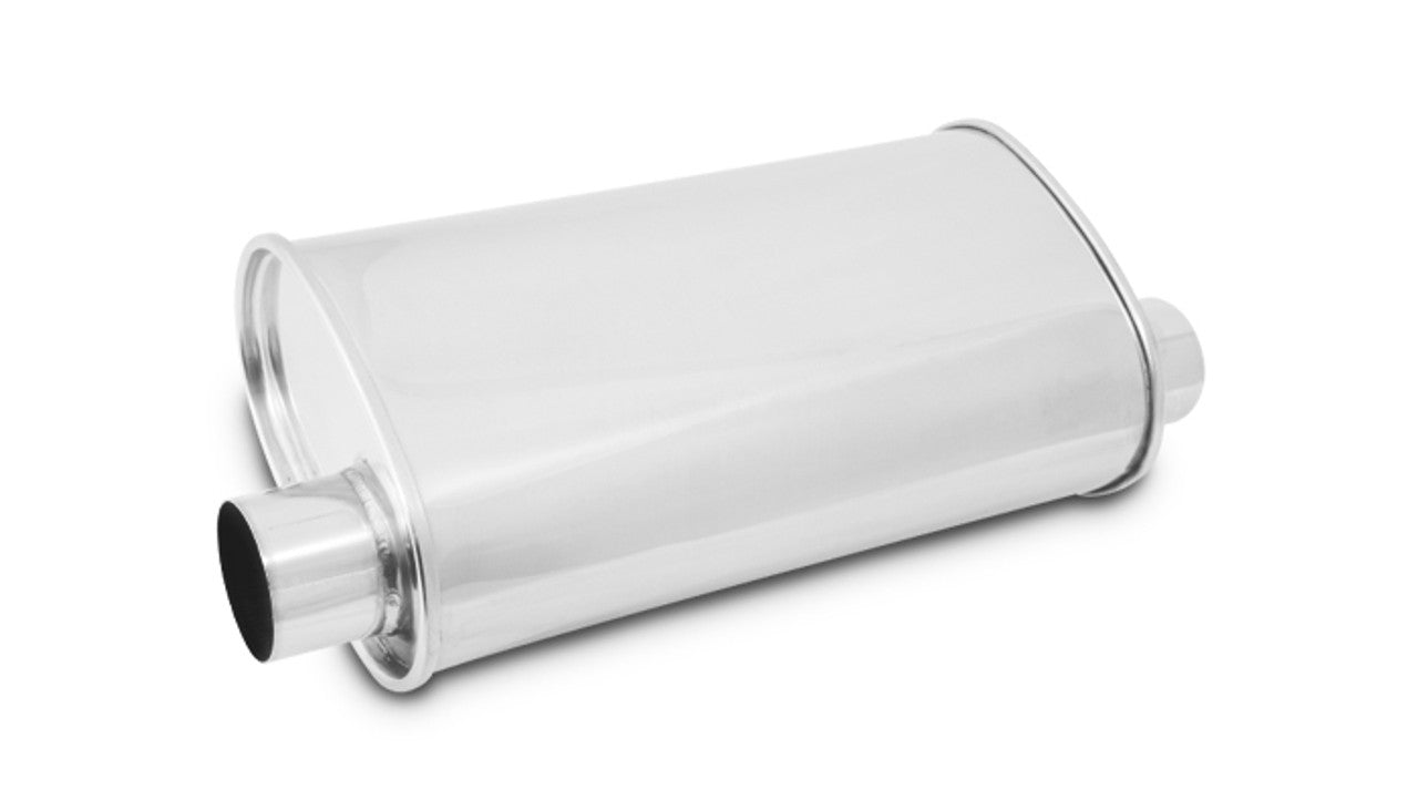 Muffler, STREETPOWER series, 304 Stainless Steel, Mirror Polished, 2.50 in. Inle
