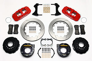 WILWOOD AERO4 Rear P-Brake Kit,14.00, Red Big Ford New Style 2.50" Offset"