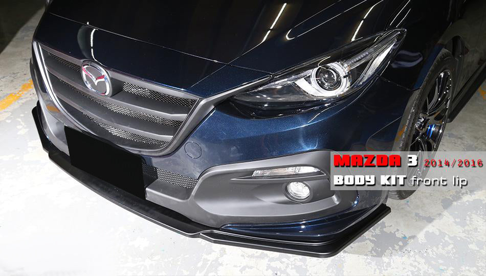 JDM Brand 2014-2016 Mazda 3 Sedan/Hatchback KS Style Front Bumper Conversion (Add-On Lip)