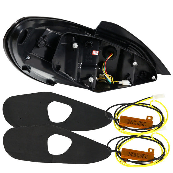 JDM Brand 2010-2016 Hyundai Genesis Coupe White Bar Sequential LED Tail Lights (Matte Black Housing/Clear Lens)