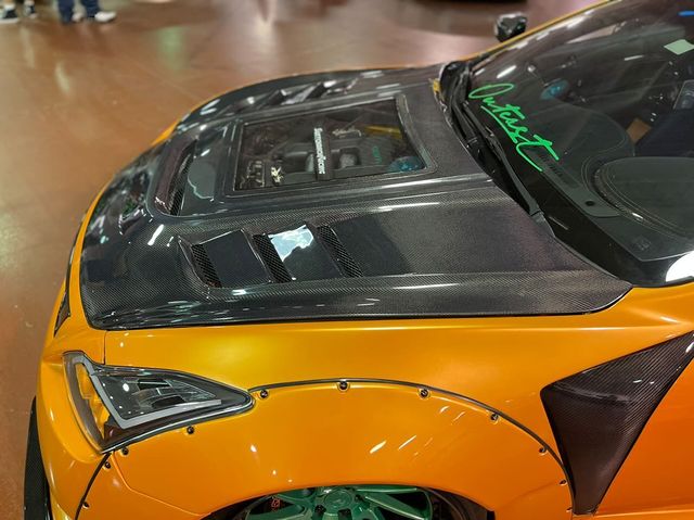 JDM Brand 2008-2015 Infiniti G37 Coupe CMST Tempered Glass Transparent Hood (Carbon Fiber)