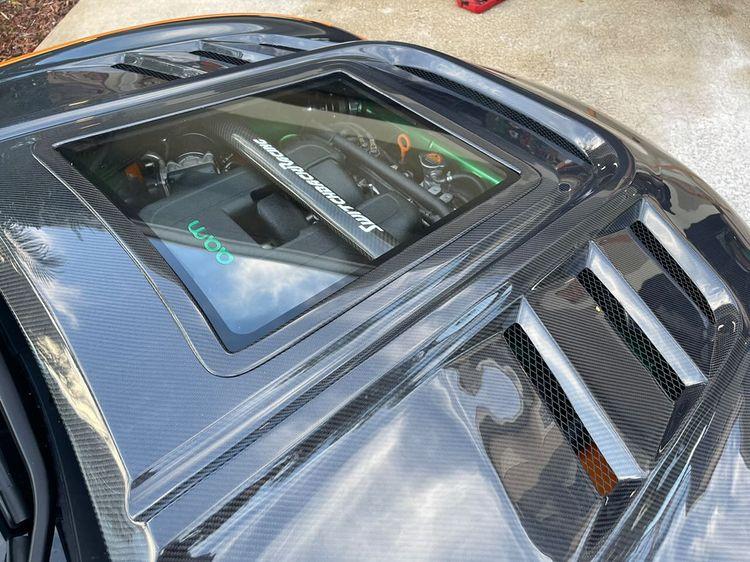 JDM Brand 2009-2013 Infiniti G37 Sedan CMST Tempered Glass Transparent Hood (Carbon Fiber)