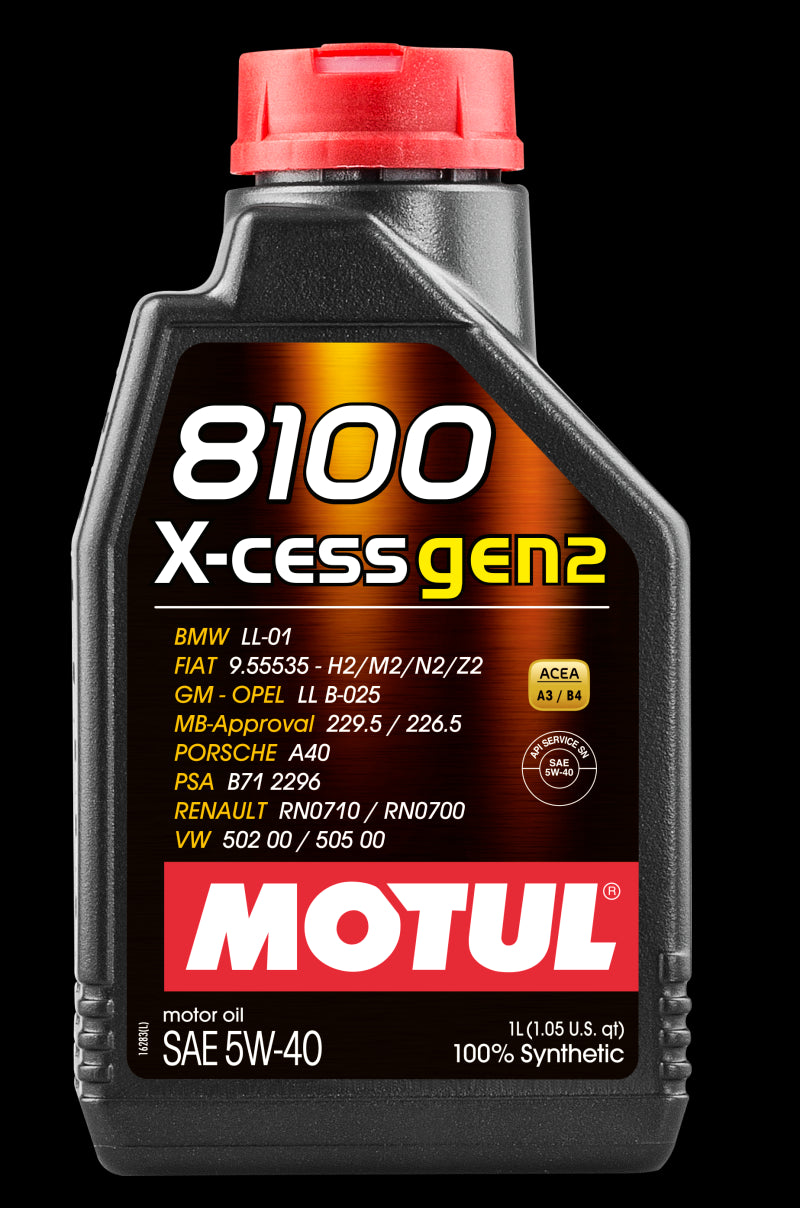 Motul 8100 X-CESS GEN2 Synthetic 5W-40 Motor Oil, 1 Liter