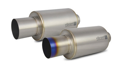 Titanium Muffler with Straight Cut Burnt Tip, 2.5 inlet/outlet