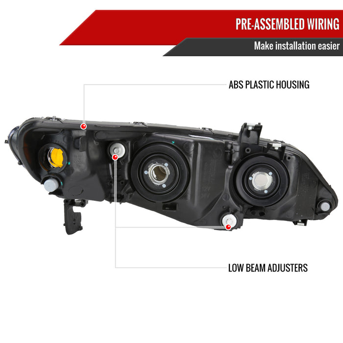 JDM Brand 2006-2011 Honda Civic Sedan Factory Style Headlights (Chrome Housing/Clear Lens)
