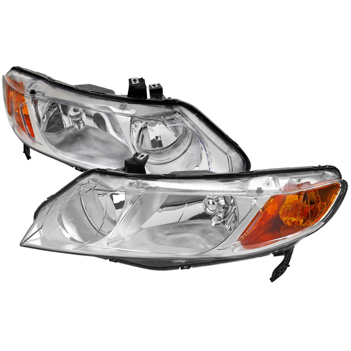 JDM Brand 2006-2011 Honda Civic Sedan Factory Style Headlights (Chrome Housing/Clear Lens)