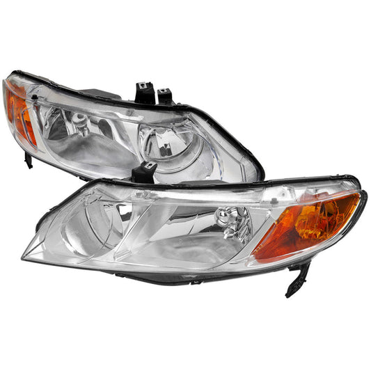 JDM Brand 2006-2011 Honda Civic Sedan Factory Style Headlights (Chrome Housing/Clear Lens)
