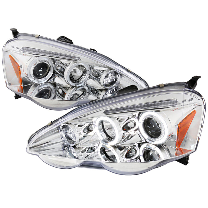 JDM Brand 2002-2004 Acura RSX Dual Halo Projector Headlights (Chrome Housing/Clear Lens)