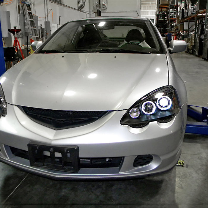JDM Brand 2002-2004 Acura RSX Dual Halo Projector Headlights (Matte Black Housing/Clear Lens)