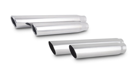 Exhaust Tip 4 Round Stainless Steel Truck/SUV (Single Wall, Angle Cut) - 3 in