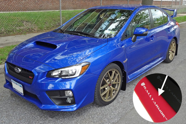 Rally Armor Mud Flaps Subaru Subaru STI & WRX Sedan 2015-21 (Blue/White Logo)