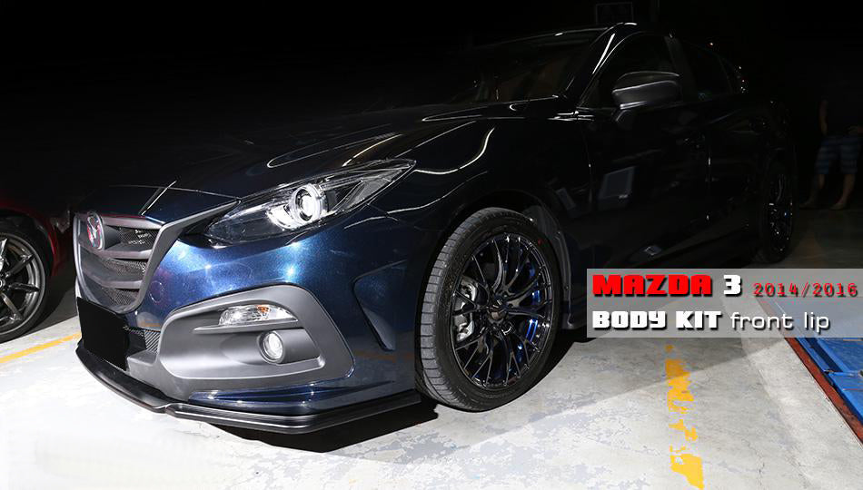 JDM Brand 2014-2016 Mazda 3 Sedan/Hatchback KS Style Front Bumper Conversion (Add-On Lip)