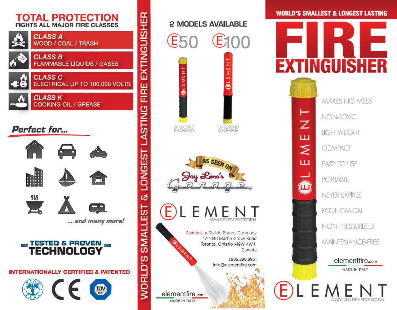 ELEMENT 50 SECOND HANDHELD PORTABLE FIRE EXTINGUISHER