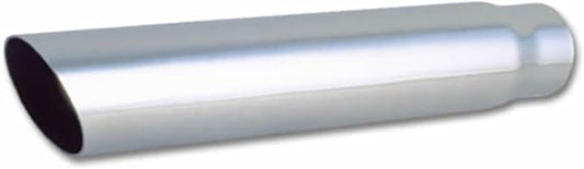 Exhaust Tip 3 Round Stainless Steel Truck/SUV (Single Wall, Angle Cut) - 2.25