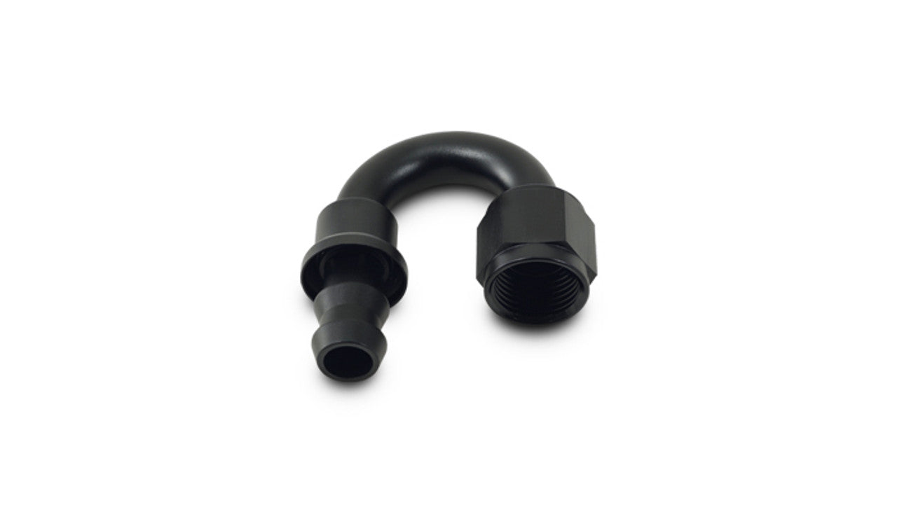 '-10AN Push-On 180 Deg Hose End Fitting - Aluminum