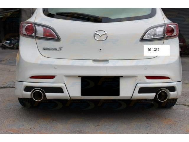 JDM Brand 2010-2013 Mazda 3 Hatchback K Style Dual Exit Rear Lip Diffuser