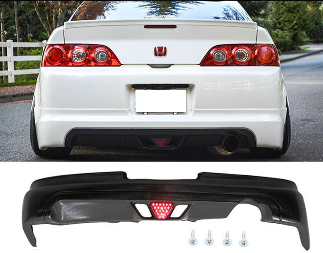 JDM Brand 2005-2006 Acura RSX Mugen Style Rear Bumper Lip With Third Brake Light LED