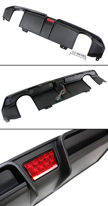 JDM Brand 2016-2018 Honda Civic Sedan Rear Red LED Diffuser For Dual Exhaust Models