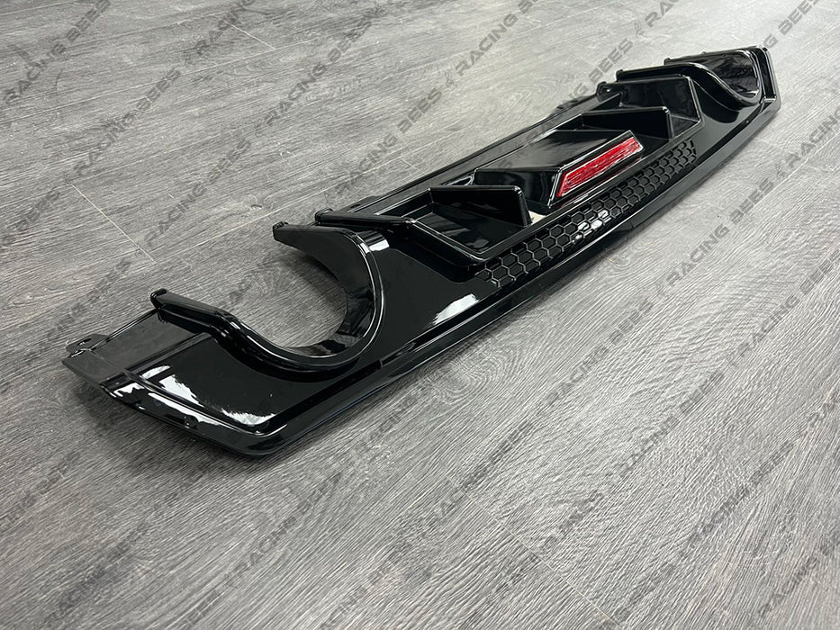 JDM Brand 2016-2018 Honda Civic Sedan Rear Diffuser With Red Reflector For Dual Exhaust Models
