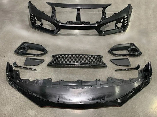 JDM Brand 2016-2021 Honda Civic Coupe/Sedan/Hatchback Face-Lift Type R Style Front Bumper Conversion