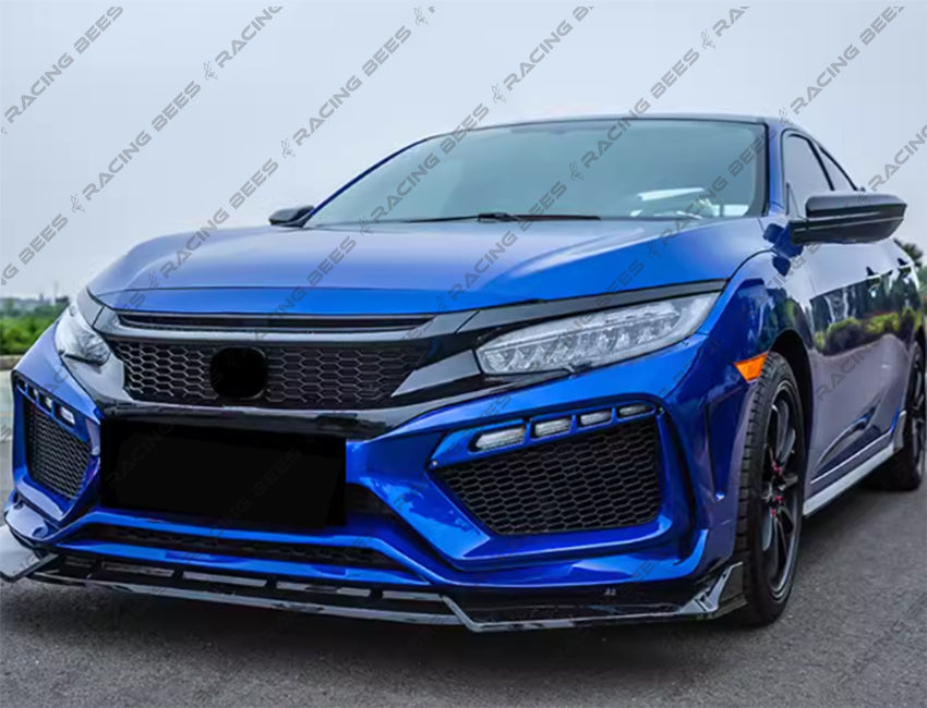 JDM Brand 2016-2021 Honda Civic Coupe/Sedan/Hatchback RS Style Front Bumper Conversion