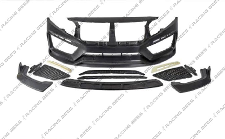 JDM Brand 2016-2021 Honda Civic Coupe/Sedan/Hatchback RS Style Front Bumper Conversion