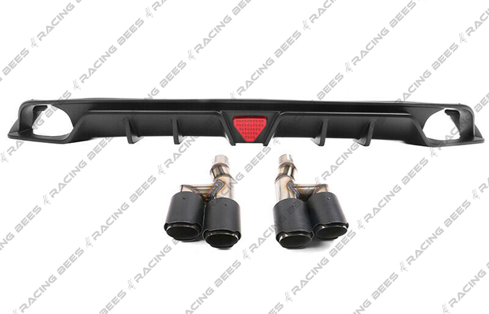 JDM Brand 2022+ Honda Civic Sedan Rear Red LED Diffuser with Muffler Tips
