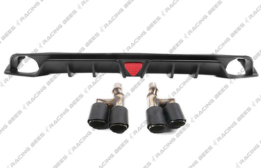 JDM Brand 2022+ Honda Civic Sedan Rear Red LED Diffuser with Muffler Tips
