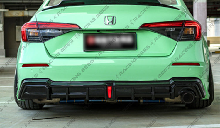 2022-2025 Honda Civic Sedan Yofer V2 Rear Diffuser (BLACK) (SINGLE OUTLET)