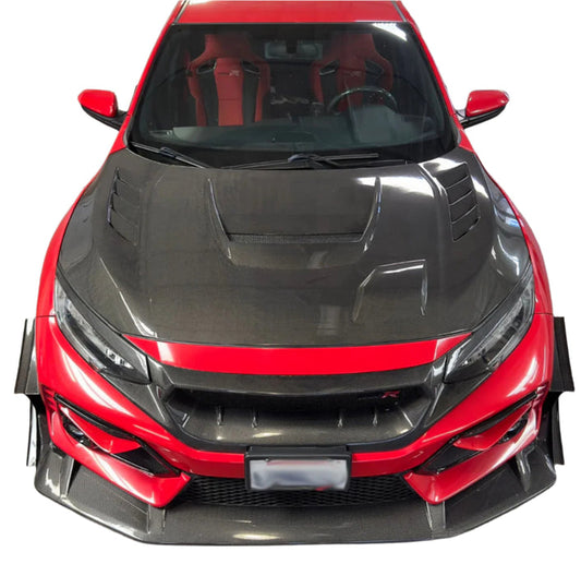JDM Brand 2017-2021 Honda Civic FK8 Type-R JS Style Hood (Carbon fiber)